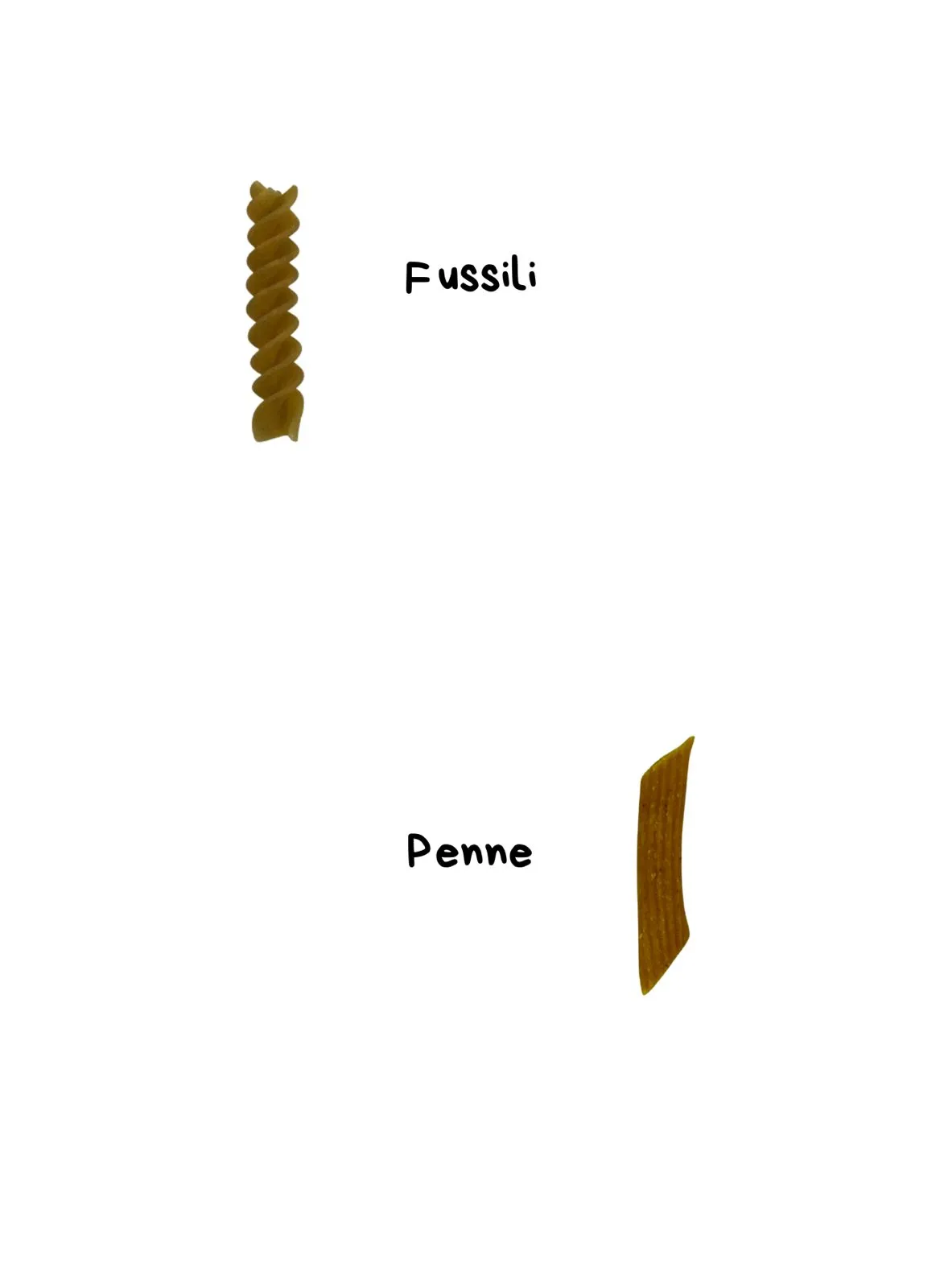 Pasta corta sin gluten PuraPasta — fusilli y penne